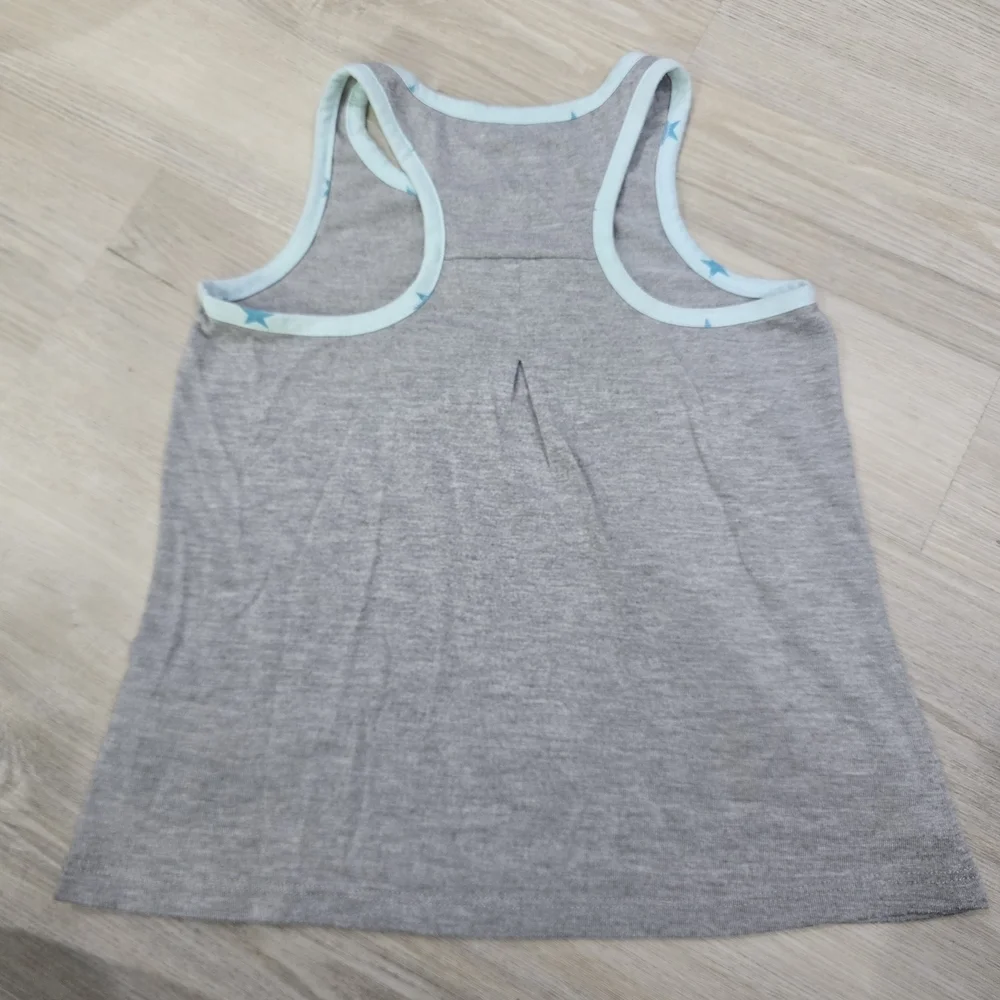 Nike Girl Tank Top Gray & Light Blue Stars Size 6X